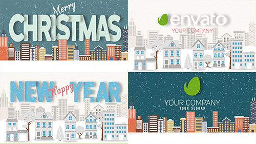 Christmas and New Year Text with Logo Reveal - Project for After Effects (Videohive)