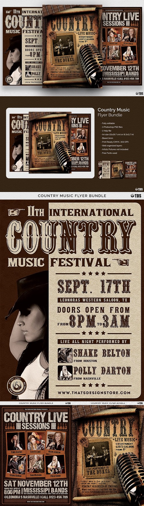 Country Music Flyer Bundle 2081052