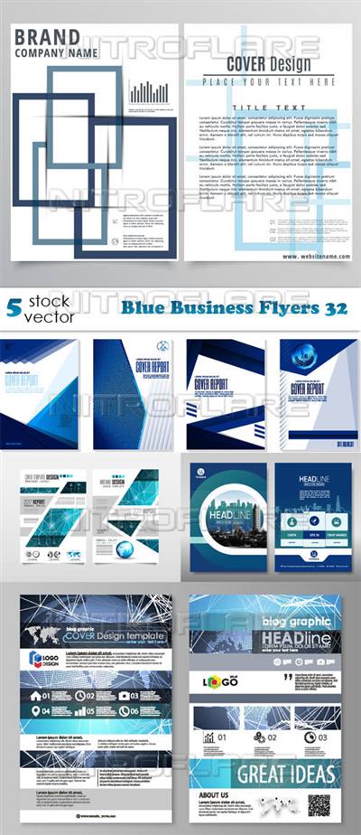 Vectors - Blue Business Flyers 32