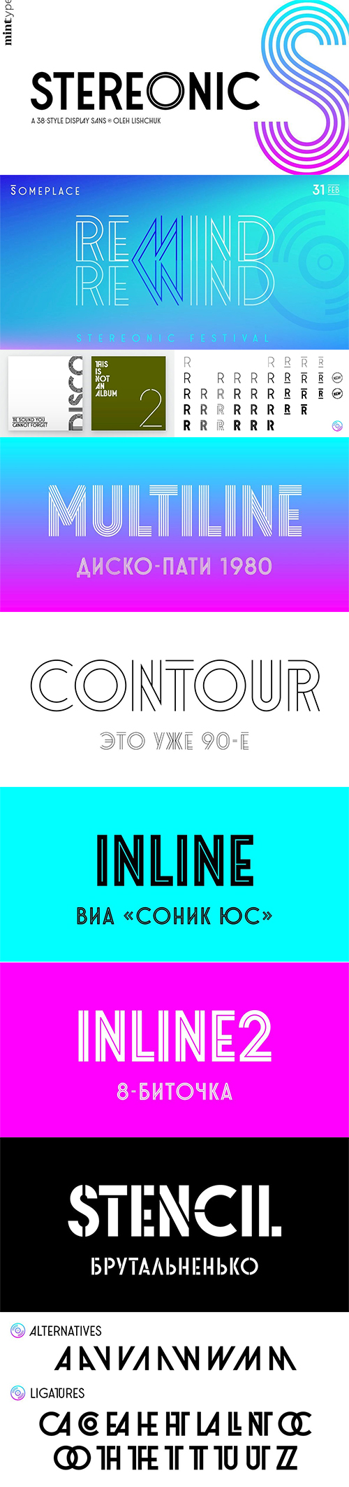Stereonic font family
