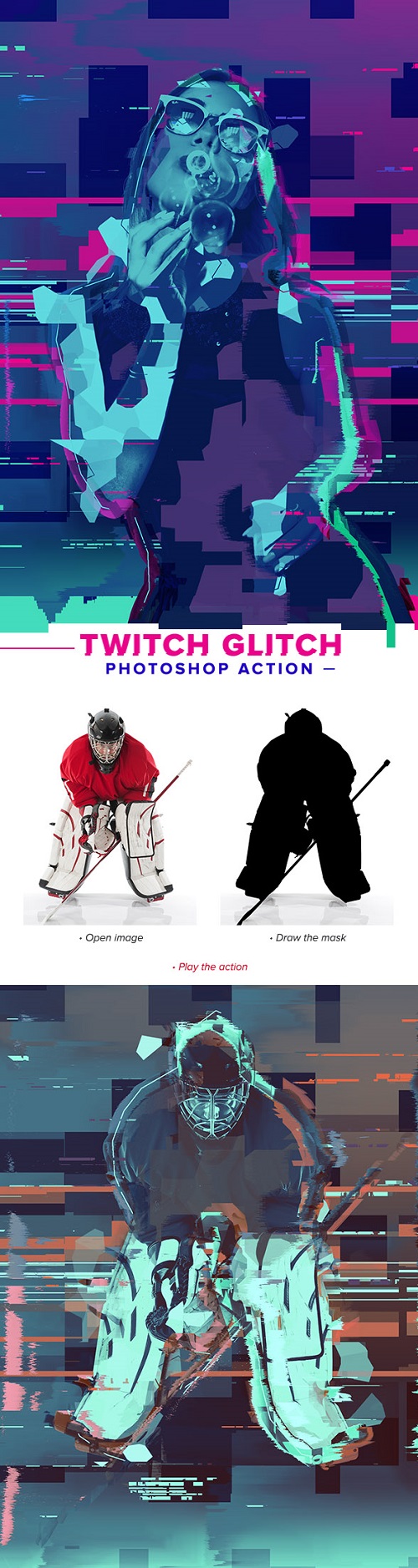 Twitch Glitch Photoshop Action 21247024