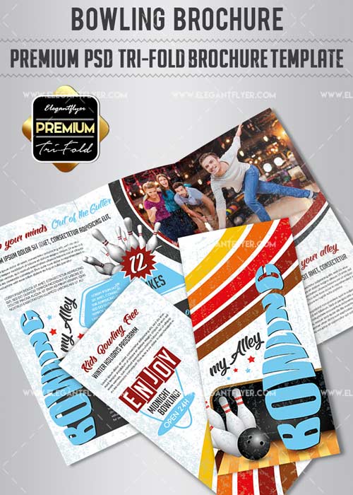 Bowling V1 2018 Premium Tri-Fold PSD Brochure Template