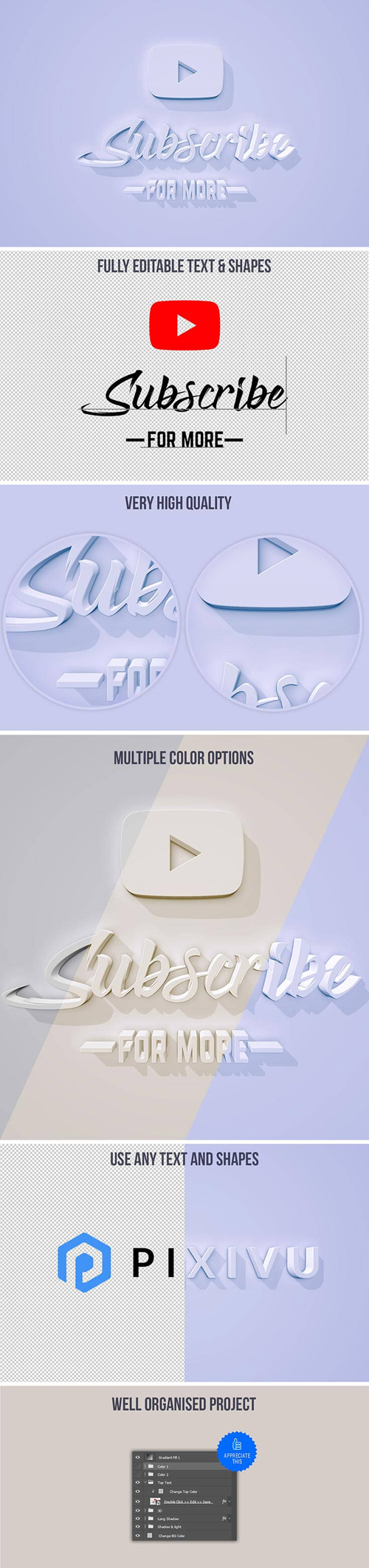 3D Text Effect in PSD