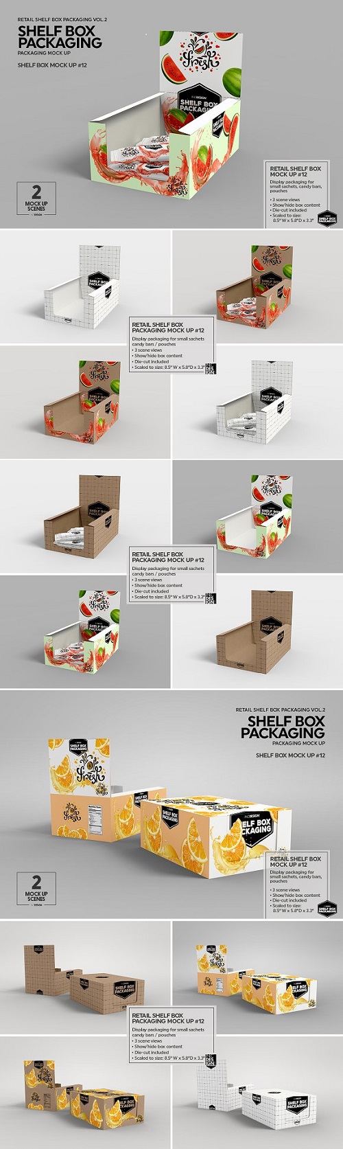 Retail Shelf Box Packaging MockUp 12