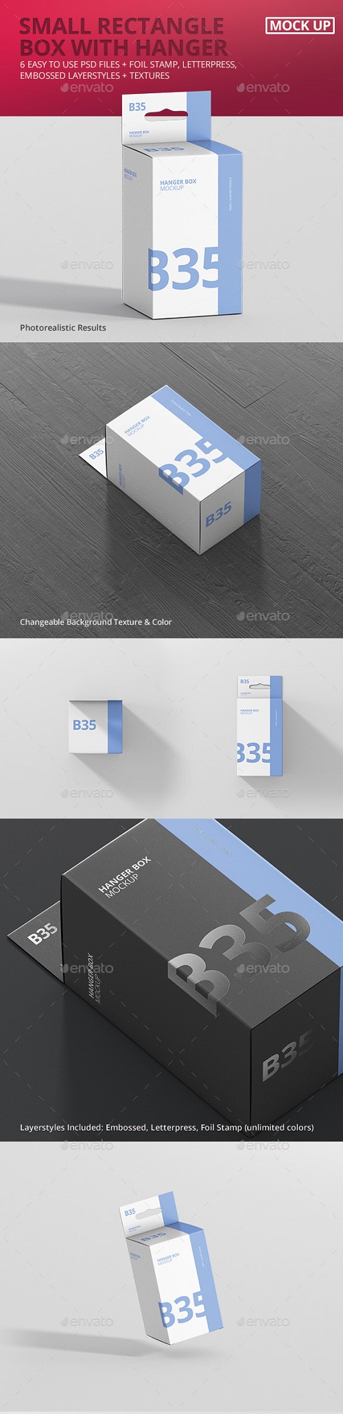 Box Mockup - Small Rectangle Size with Hanger - 21298423