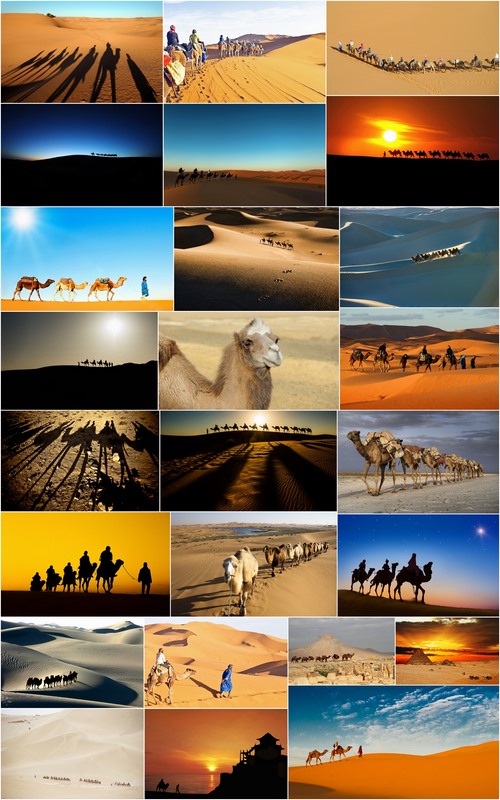 Camel caravan traveler Tuareg desert dune sand barchan 25 HQ Jpeg