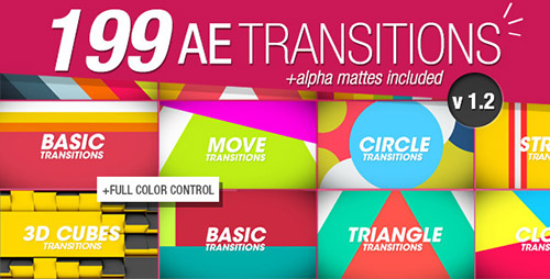 199 Transitions Pack v1.2 - Project for After Effects (Videohive)