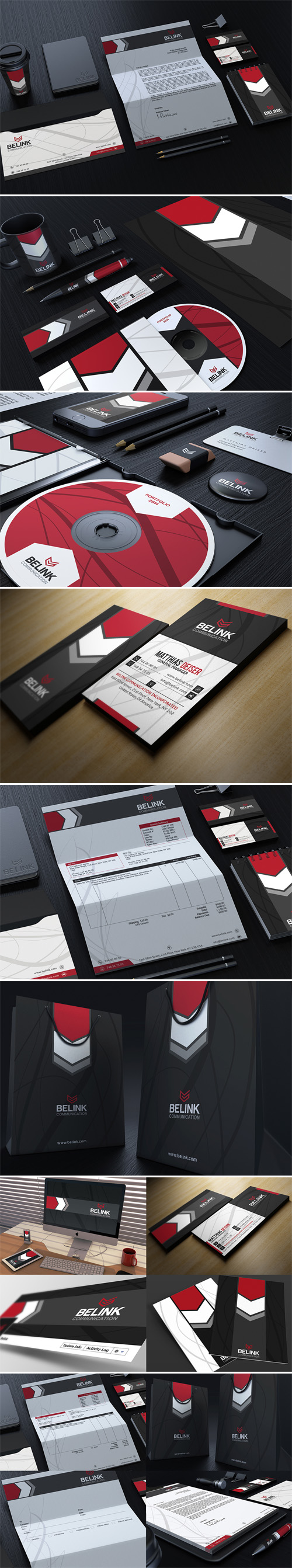 Corporate Identity PSD Mockups Package - Stationery