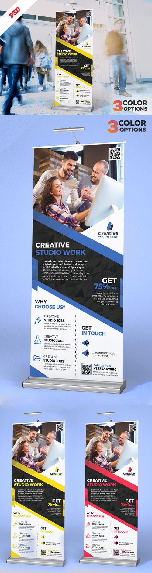 Corporate Roll-Up Banner PSD Set