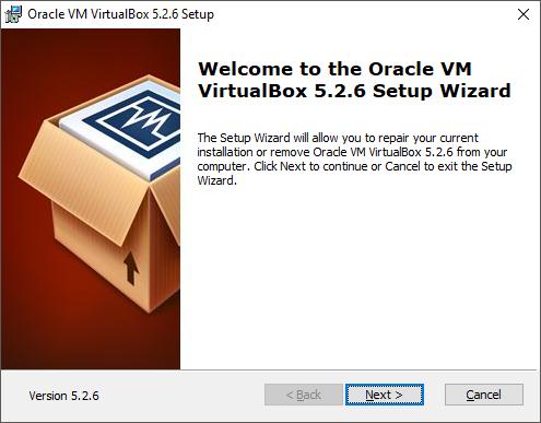 Install VirtualBox.  Step 1