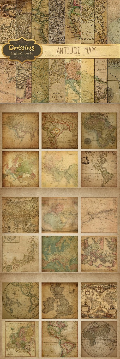 Antique Maps Digital Paper - 408623