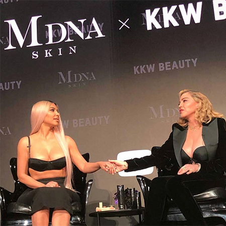 Мадонна и Ким Кардашьян встретились на бьюти-презентации