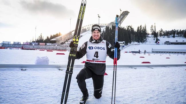 Швейцарец Колонья и норвежка Бьорген победили в лыжном марафоне на этапе КМ в Осло