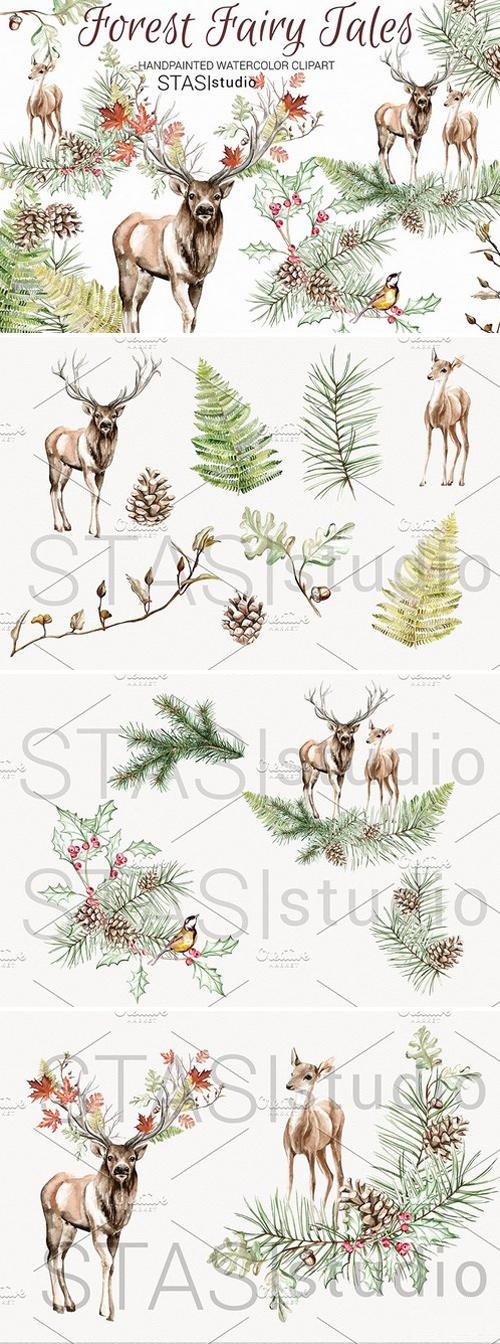 Watercolor Deer Clipart 1590698