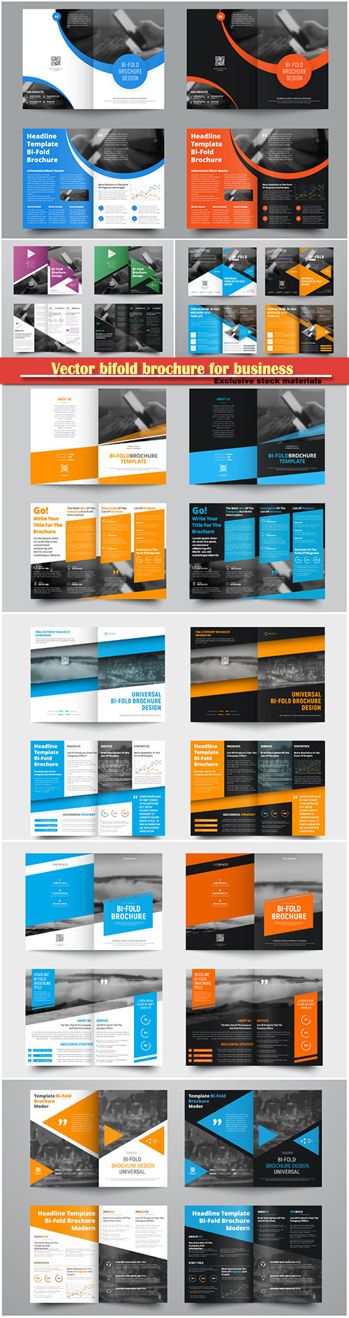 Vector bifold brochure for business with a place for photos