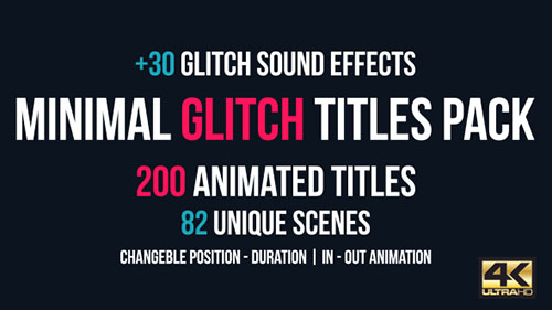 Minimal Glitch Titles Pack + 30 Glitch Sound Effects - Project for After Effects (Videohive)