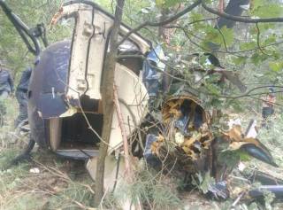 На Трухановом полуострове в Киеве разбился приватный вертолет
