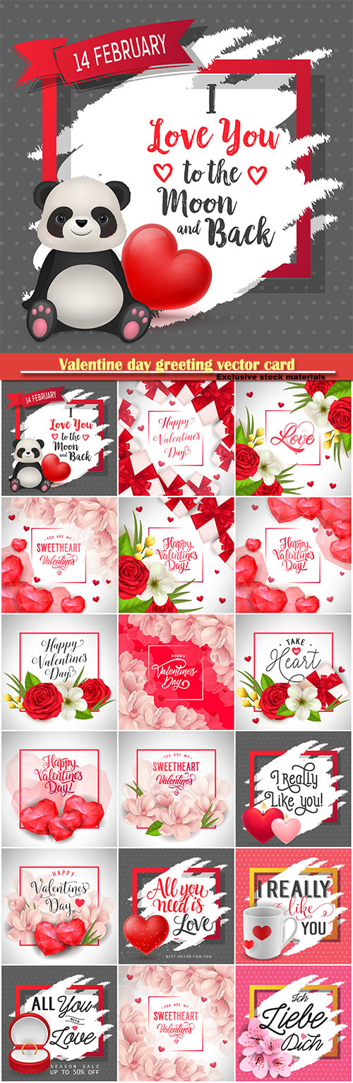 Valentine day greeting vector card, hearts i love you # 11