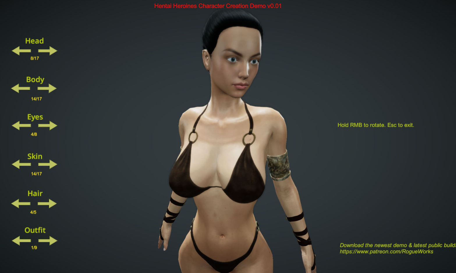 RogueWorks - Hentai Heroines Character Creation Demo v0.1
