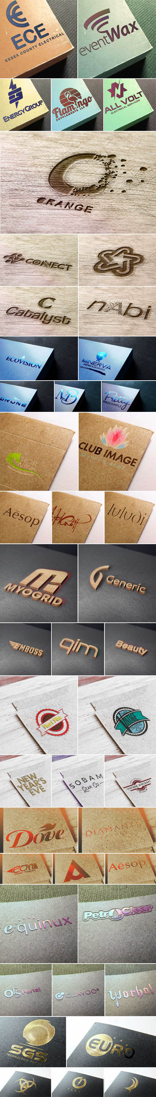 9 Logo & Letterpress PSD Mockups Collection
