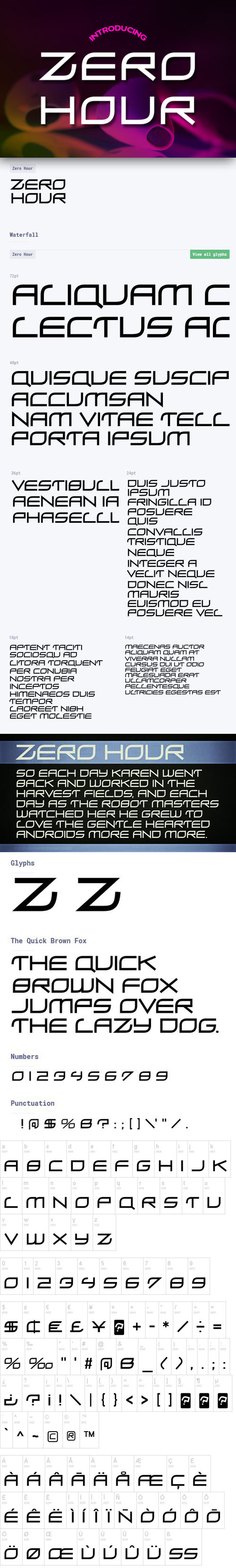 Zero Hour - Sans Serif Font