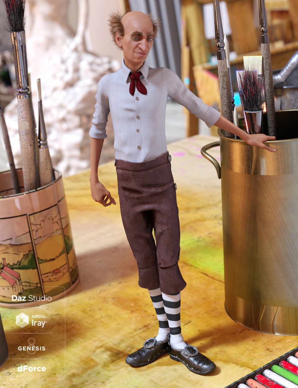 dForce House Brownie Outfit for Genesis 8 Male(s)