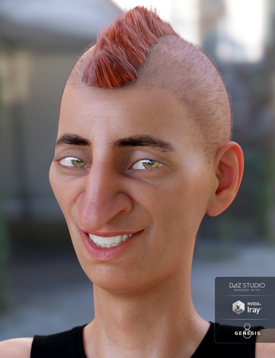 Short Mohawk Hair for Genesis 3 and 8 Male(s)
